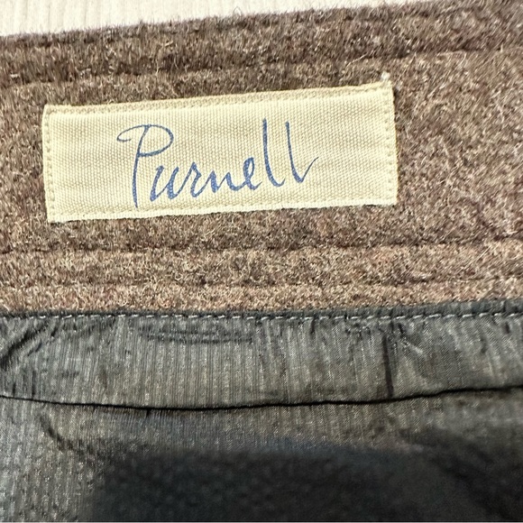 Purnell Wool Blend Zippered Brown Mini Skirt Size 4 - Picture 13 of 16
